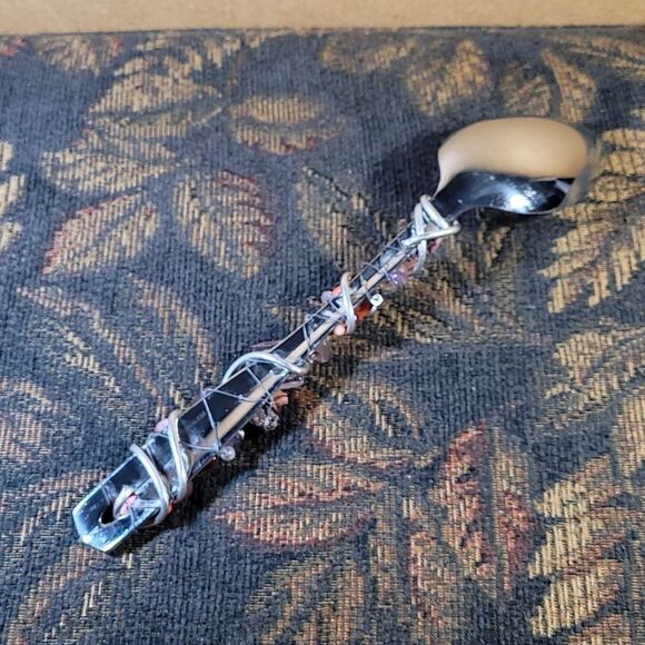 Oneida Handmade Wire Wrapped Beaded Stainless Steel Oversized Serving Spoon - Picture 2 of 7